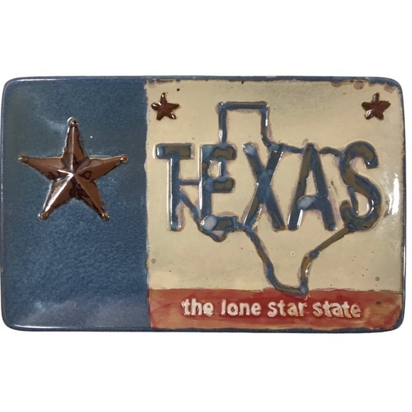 Laredo Other - LAREDO Home Studio Texas The Lone Star State Plate Rustic Hand Painted & Glazed
